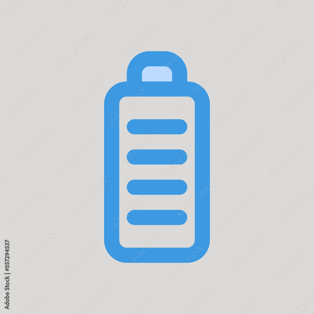 Full battery icon in blue style about user interface, use for website mobile app presentation Full battery icon in blue style about user interface, use for website mobile app presentation