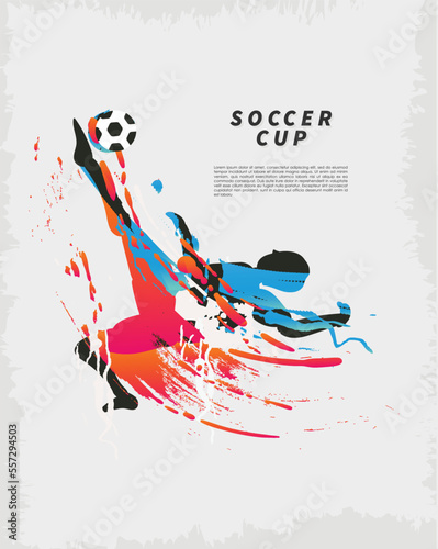 Layout world championship soccer cup template poster design for sport event
