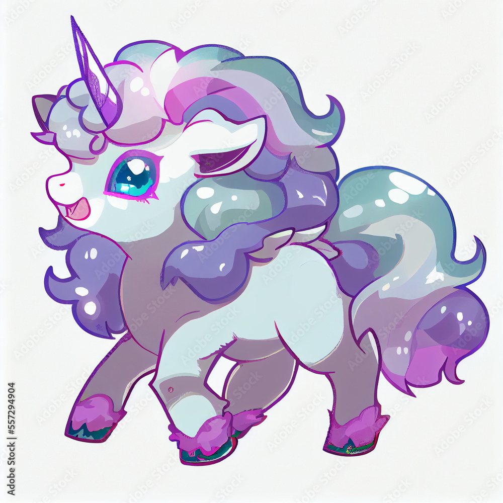 Cute Unicorn, Anime, AI Stock Illustration | Adobe Stock