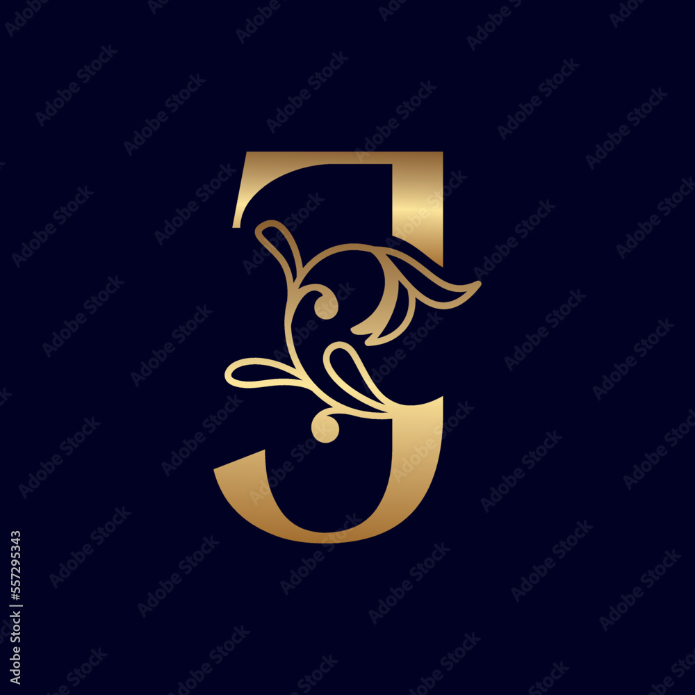 elegant gold royal beauty logo letter J Stock Vector | Adobe Stock