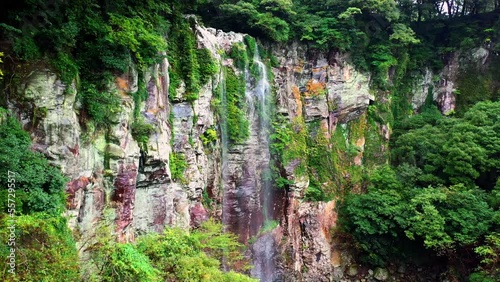 [korea drone footage] Jeju island landscape, waterfall, famauos waterfall photo