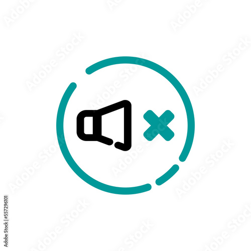 Sound Icon. Sound Off Icon Vector Design Flat Style Symbol, Mute Button Speaker Isolated On light Background.