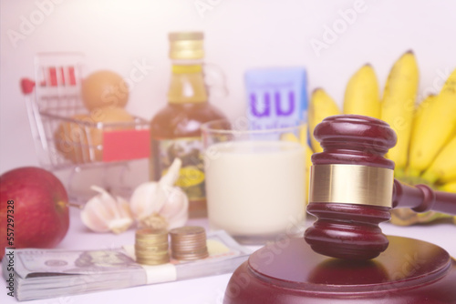 Claim for Food lawsuits and consumer protection concept.