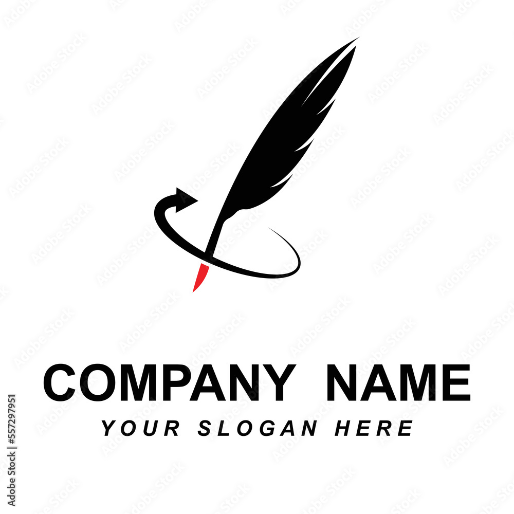 feather logo vector with slogan template feather logo vector with slogan template