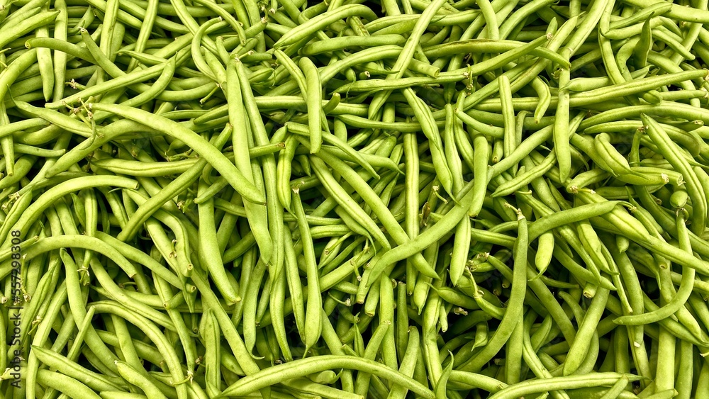 green beans background in the supermarket. Houston, Texas, USA green beans background in the supermarket. Houston, Texas, USA