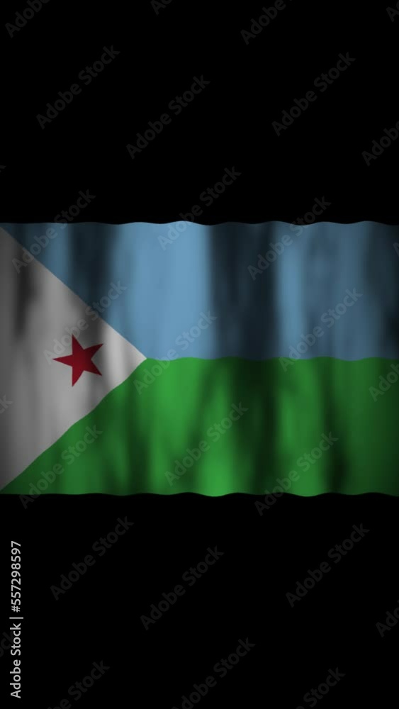 [縦動画] ジブチの国旗 Stock ビデオ Adobe Stock