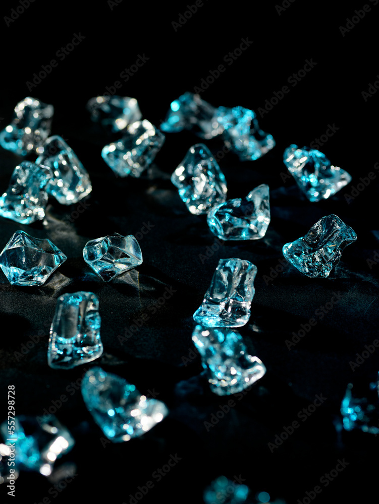 a crystal-like piece of ice