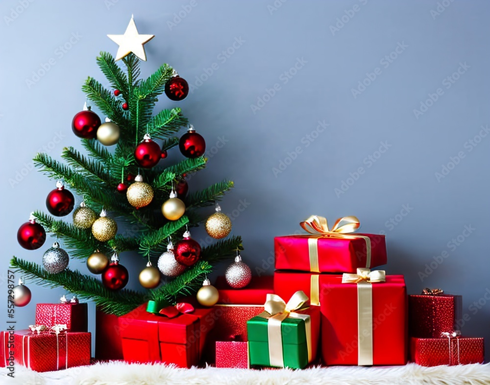 christmas tree with presents christmas tree with presents