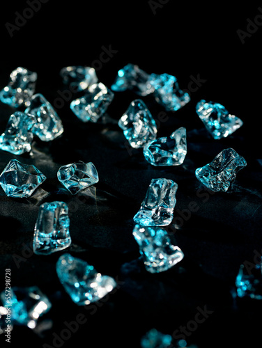 a crystal-like piece of ice