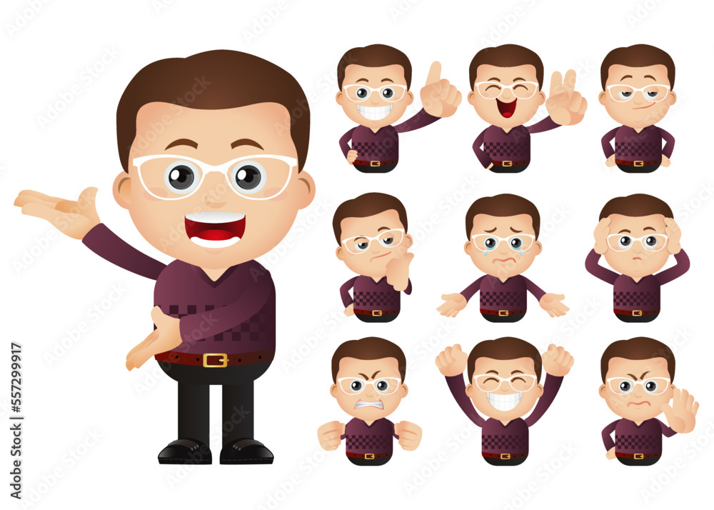 Cute Set - Set of business people Cute Set - Set of business people