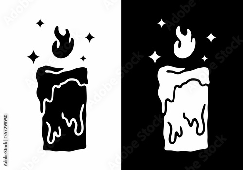 Illustration tattoo of a melted candle