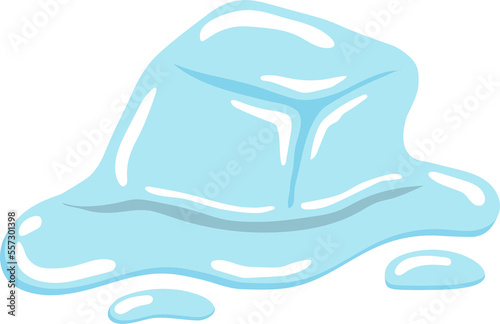Comic cartoon vector of ice cubes, cold transparent freeze melting