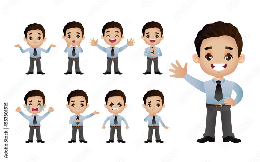 Cute Set - Set of business people with different emotion Cute Set - Set of business people with different emotion