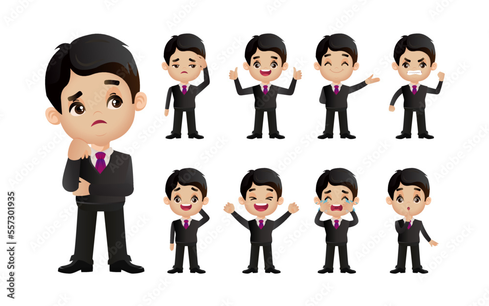 Cute Set - Set of business people with different emotion Cute Set - Set of business people with different emotion