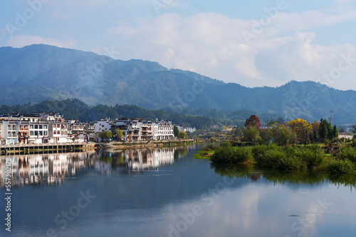 Natural Scenery of Ancient Villages and Rivers in the Mountainous Areas of Anhui Province, China