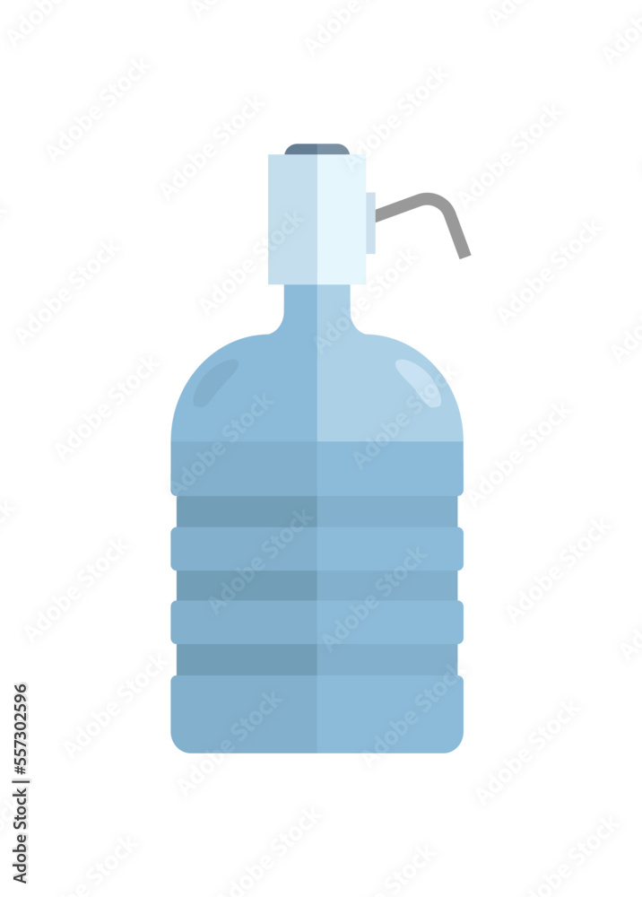 Water gallon with electric pump installed. Simple flat illustration. Water gallon with electric pump installed. Simple flat illustration.