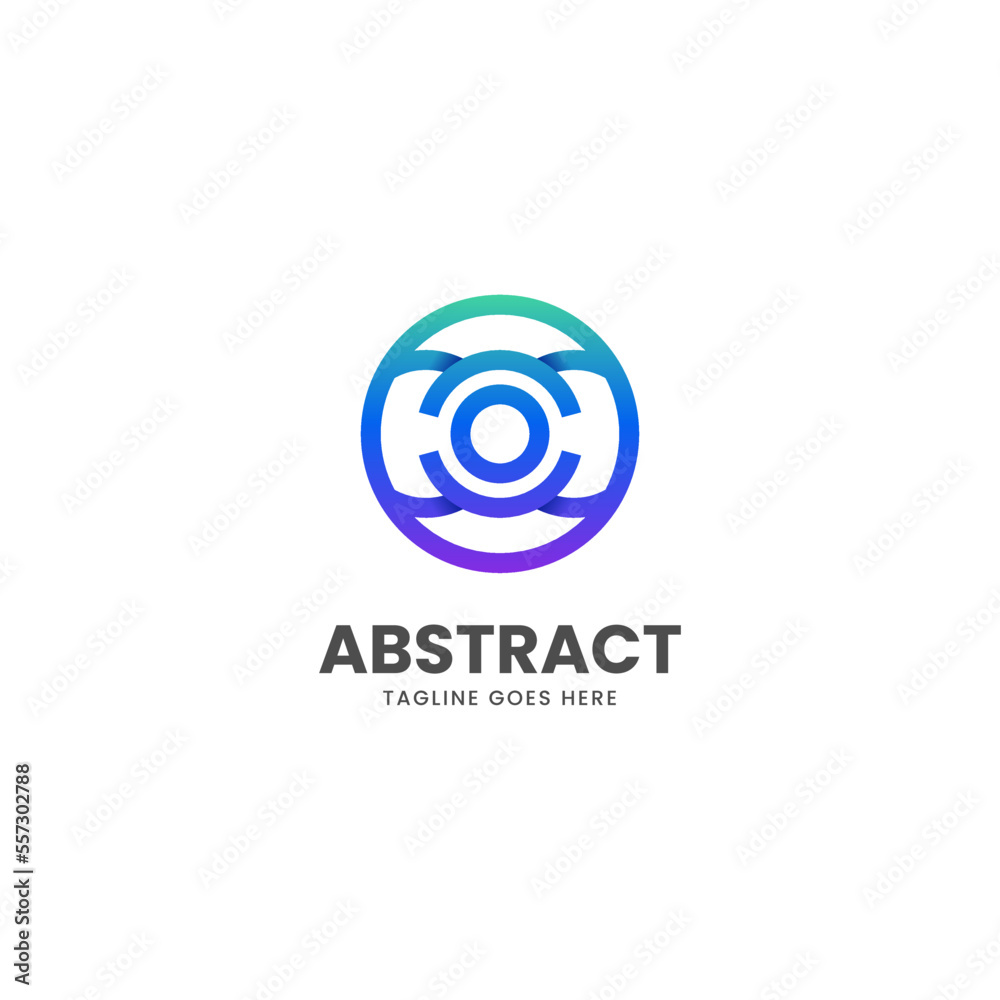 Vector Logo Illustration Abstract Gradient Line Art Style