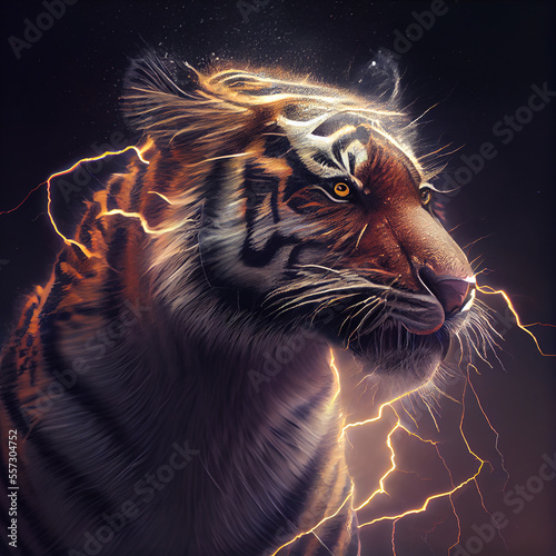 Lightning tiger ai art