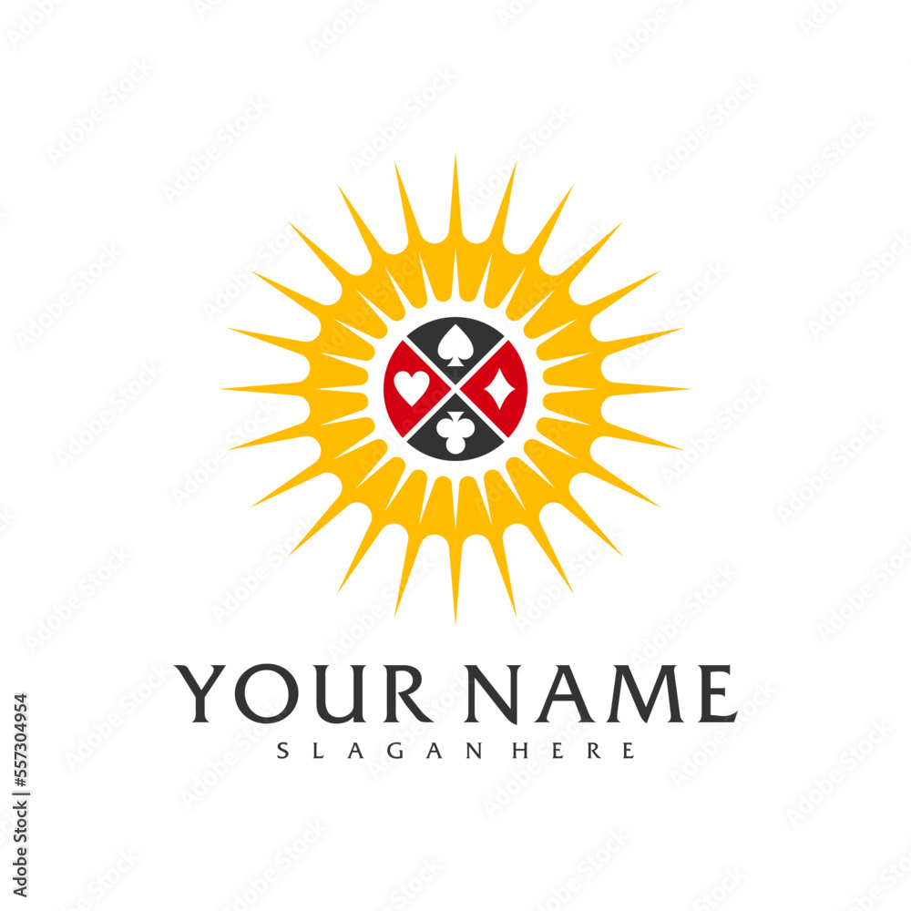 Fototapeta premium Sun Poker logo vector template, Creative Poker logo design concepts