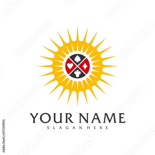 Sun Poker logo vector template, Creative Poker logo design concepts