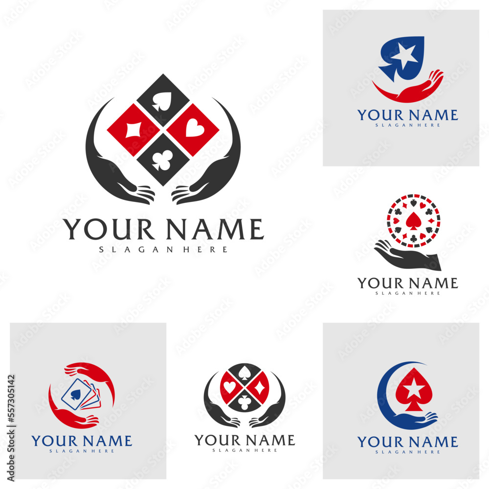 Set of Care Poker logo vector template, Creative Poker logo design concepts