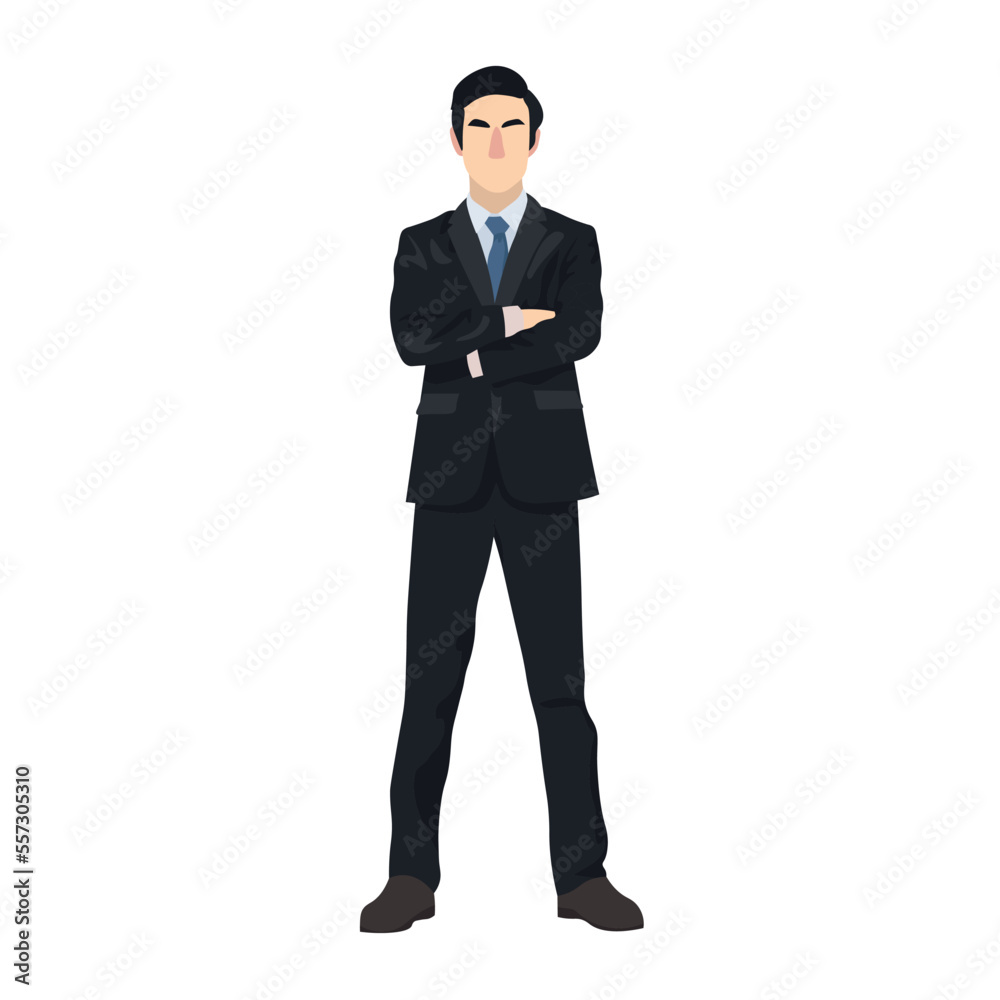 Confident businessman on white background