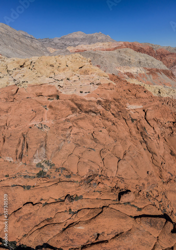 Vertical Panorama of Las Vegas Red Rock Canyon National Conservation Area from Above During the Day