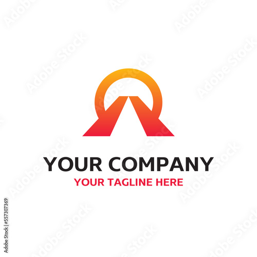 Highway Travel Tourist Sun Adventure Journey A Letter Vector Abstract Illustration Logo Icon Design Template Element
