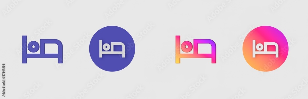 Hotel, bed, sleep isolated on background, sign, icon, symbol, 3d rendering. Hotel, bed, sleep isolated on background, sign, icon, symbol, 3d rendering.
