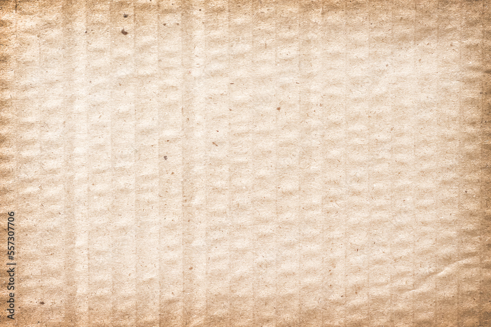 Fototapeta premium Corrugated paper grunge texture with wrinkle patterns light brown old background