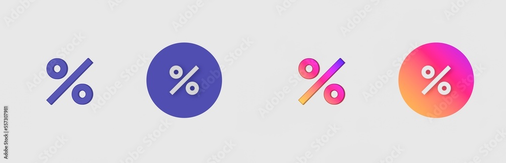 Percent isolated on background, sign, icon, symbol, 3d rendering. Percent isolated on background, sign, icon, symbol, 3d rendering.