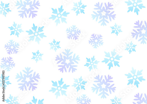 背景 雪の結晶 ランダムグラデーション 青