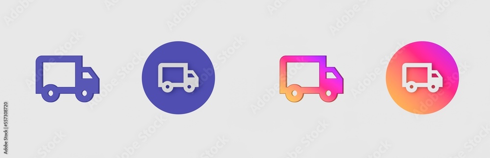 Van, Truck isolated on background, sign, icon, symbol, 3d rendering. Van, Truck isolated on background, sign, icon, symbol, 3d rendering.