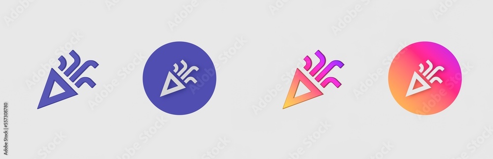 Party, Confetti isolated on background, sign, icon, symbol, 3d rendering. Party, Confetti isolated on background, sign, icon, symbol, 3d rendering.