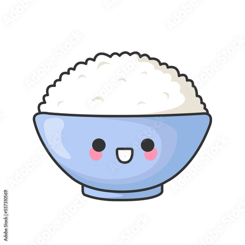 happy rice bowl cartoon