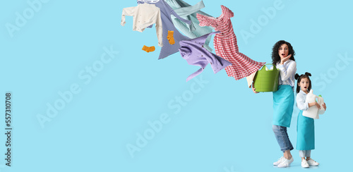 Surprised mother and daught...