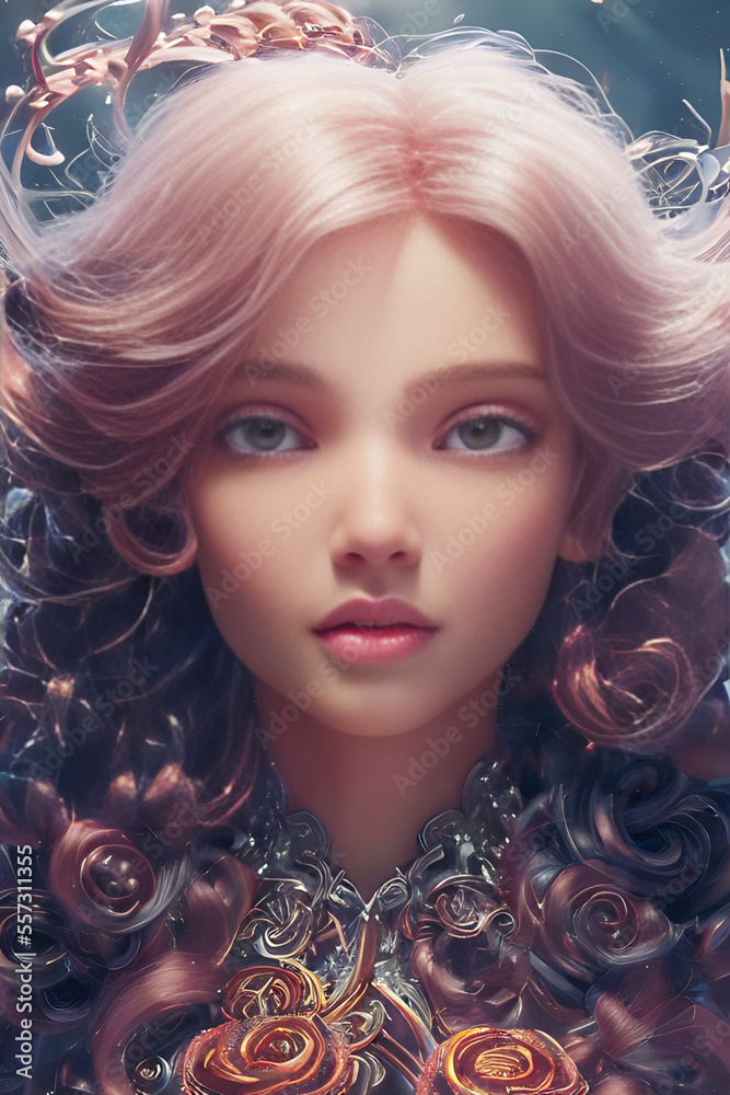 A beautiful illustration created by artificial intelligence with varied colors and incredible details. Delicate details