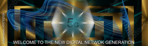 Technological background internet 5G new generation