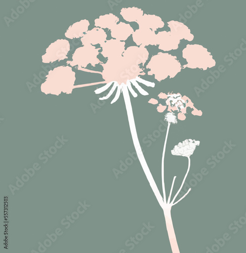 A creative illustration of pastel green floral background
