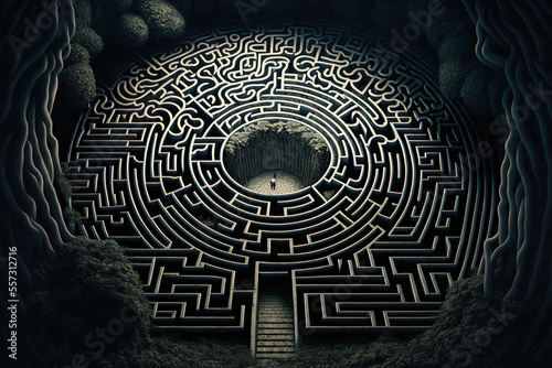 The labyrinth created with Generative AI technology. 