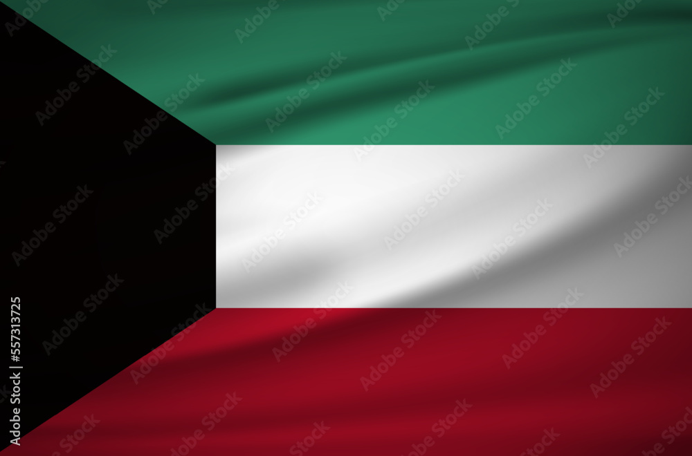 Realistic Kuwait flag design background vector. Kuwait Independence Day design