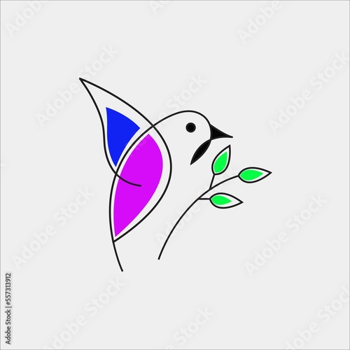 Bird modern abstract 3d Line logo design templet
