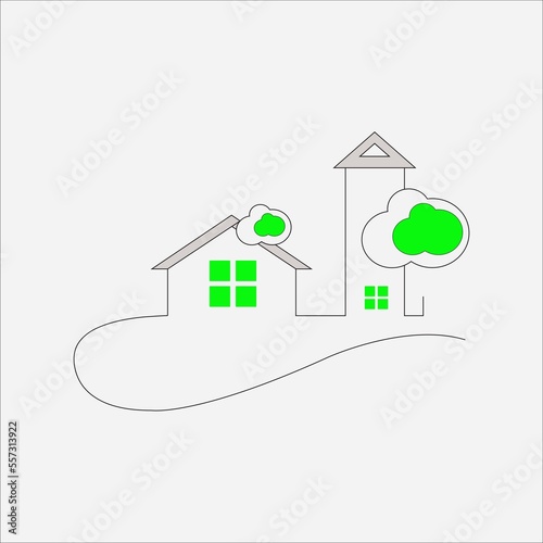 Farm house modern abstract 3d logo design templet