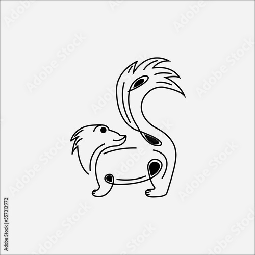 Cat modern abstract 3d line logo design templet