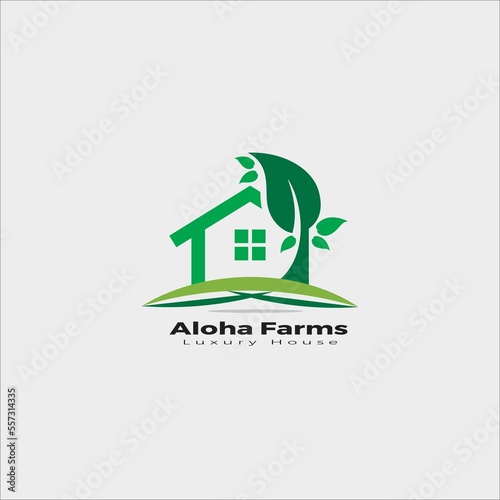 Farm house modern abstract 3d logo design templet