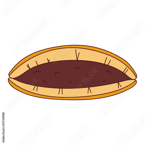 Traditional Japanese food. Asian dorayaki. Vector illistration