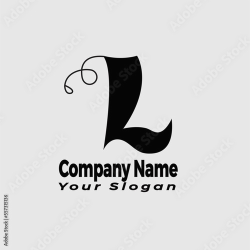 L modern abstract 3d letter line logo design templet