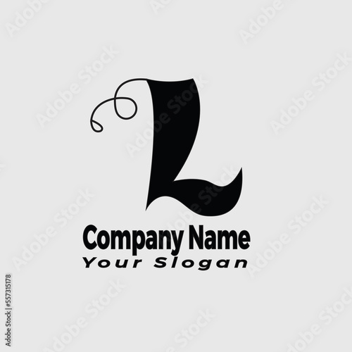 L modern abstract 3d letter line logo design templet