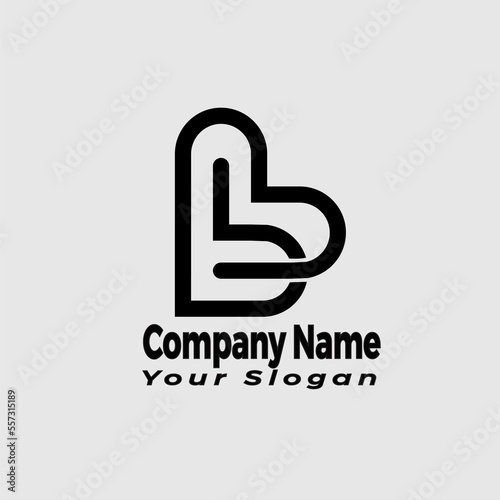 L modern abstract 3d letter line logo design templet