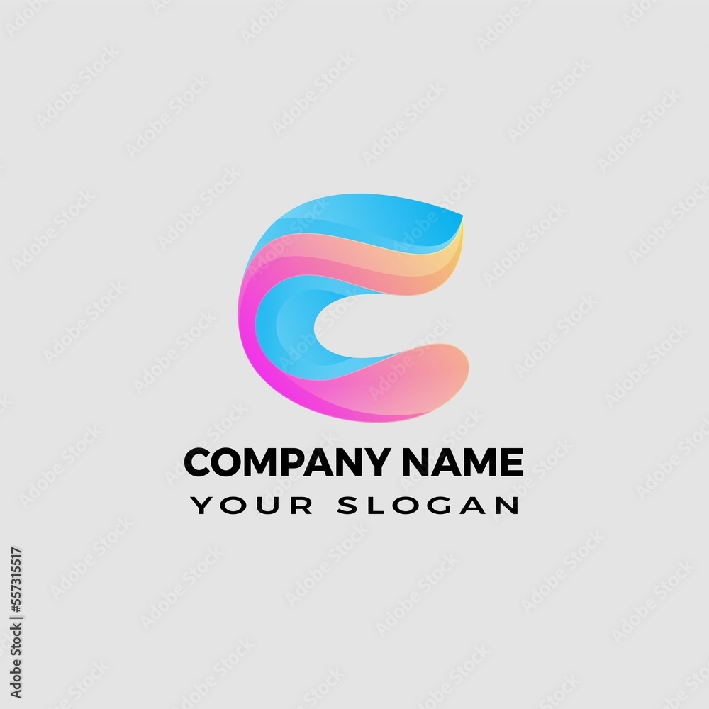 C modern abstract 3d letter logo design templet C modern abstract 3d letter logo design templet
